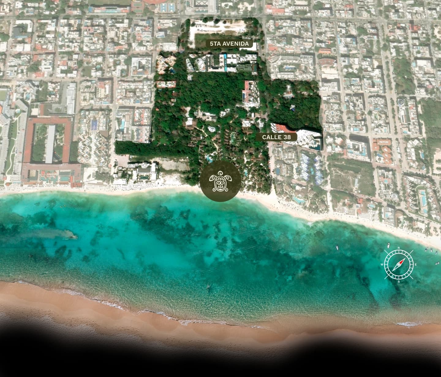 Mapa de ubicación de Mahekal Beach Resort en Playa del Carmen